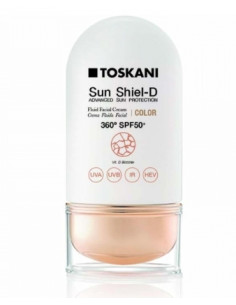 TOSKANI SUN SHIELD - D FLUID FACIAL CREAM SPF 50 + COLOR Флуиден слънцезащитен крем за лице в цвят SPF 50 +